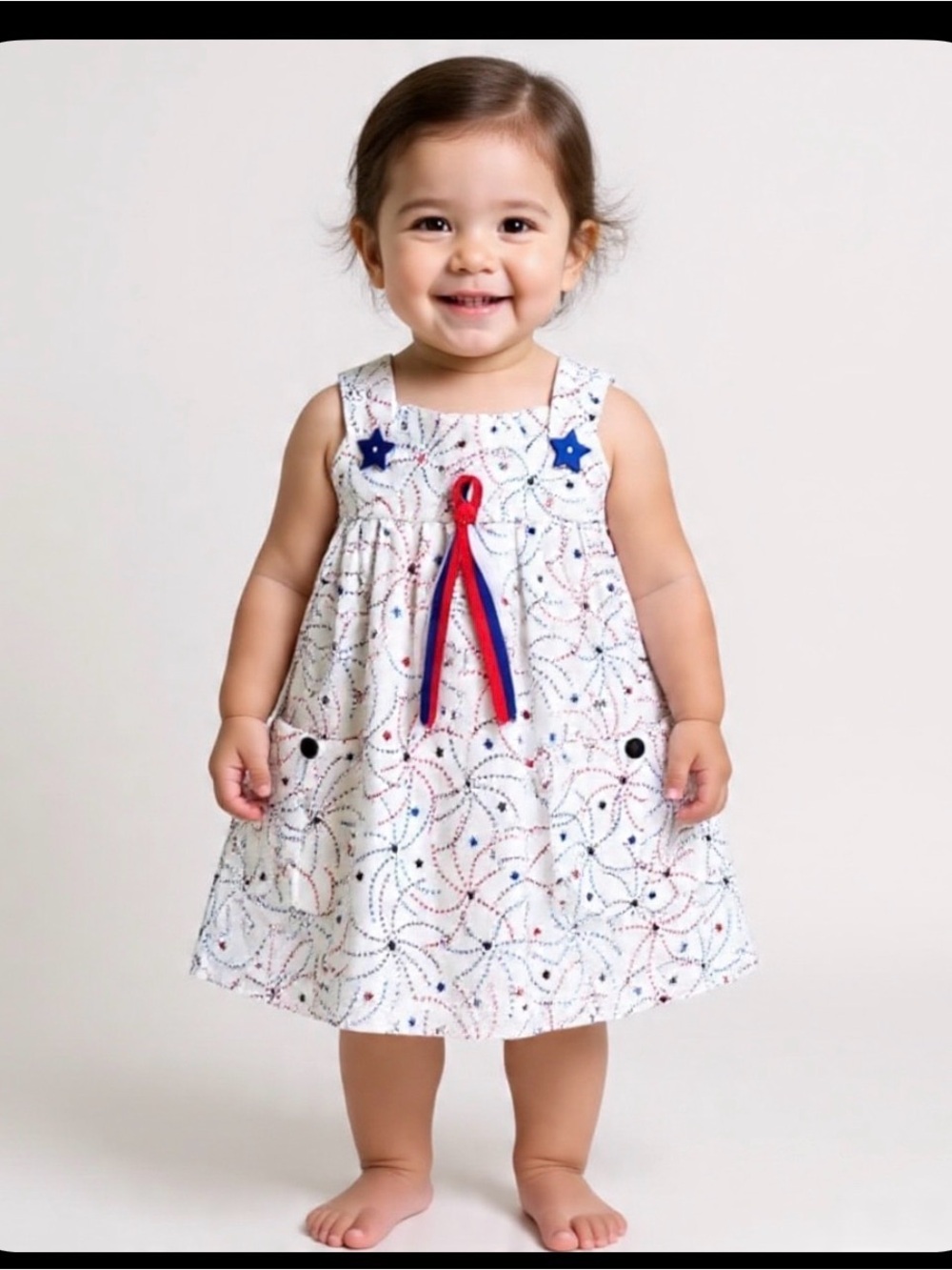 NEW Handmade Patriotic Girls Dress – 18-24M/2T